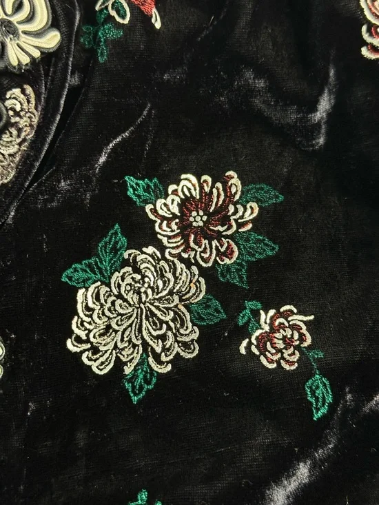 🌸 Vintage MiMi Black Velvet Floral Frog Closure Tang Jacket XL 8887-16 🌸 - Picture 10 of 11